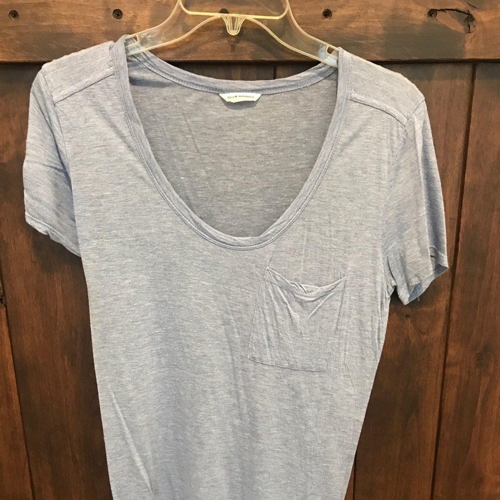 Club Monaco blue front pocket “Sunny Tee”